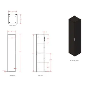 Wickes Nova Angora Grey Wall Hung Tower Unit - 1400 x 300mm 2