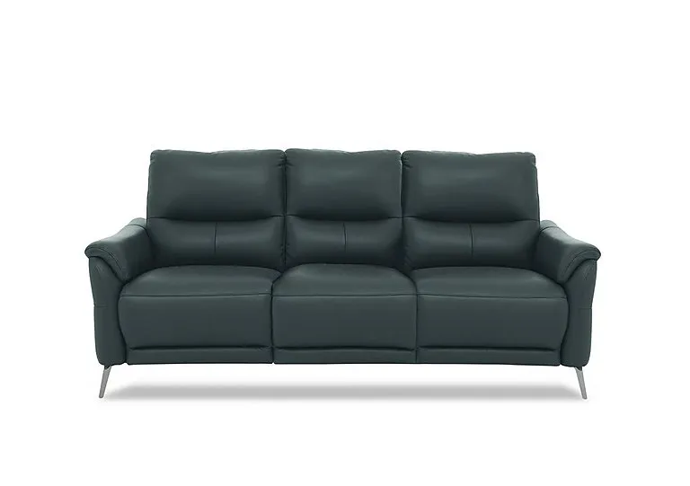 Daytona 3 Seater Leather Power Recliner Sofa with Drop Down - Peacock