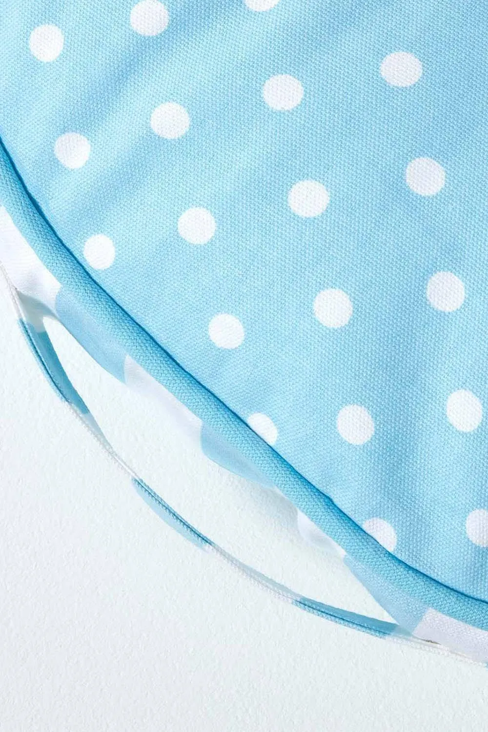 Homescapes Polka Dots & Stripes Round Floor Cushion in Blue 4