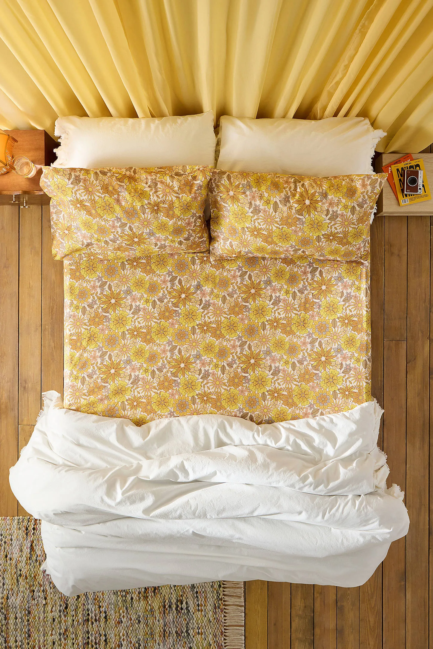 Clara Fitted Sheet & Pillowcase Set - Dark Yellow