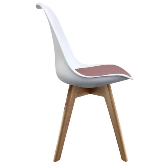 Fusion Living Soho White Plastic Dining Chair with Squared Legs 4