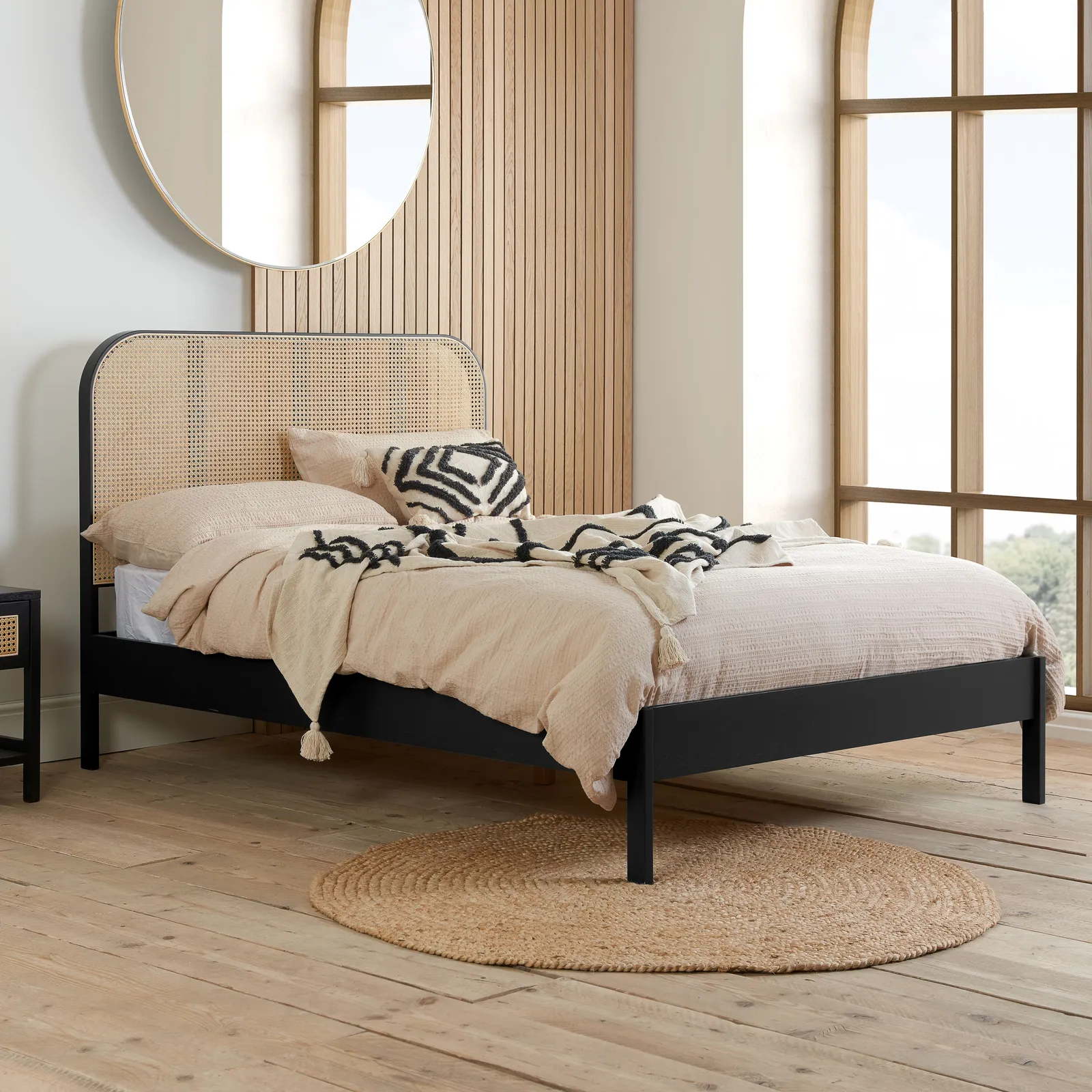 Birlea Rattan Bed Frame Margot Bedstead in Black