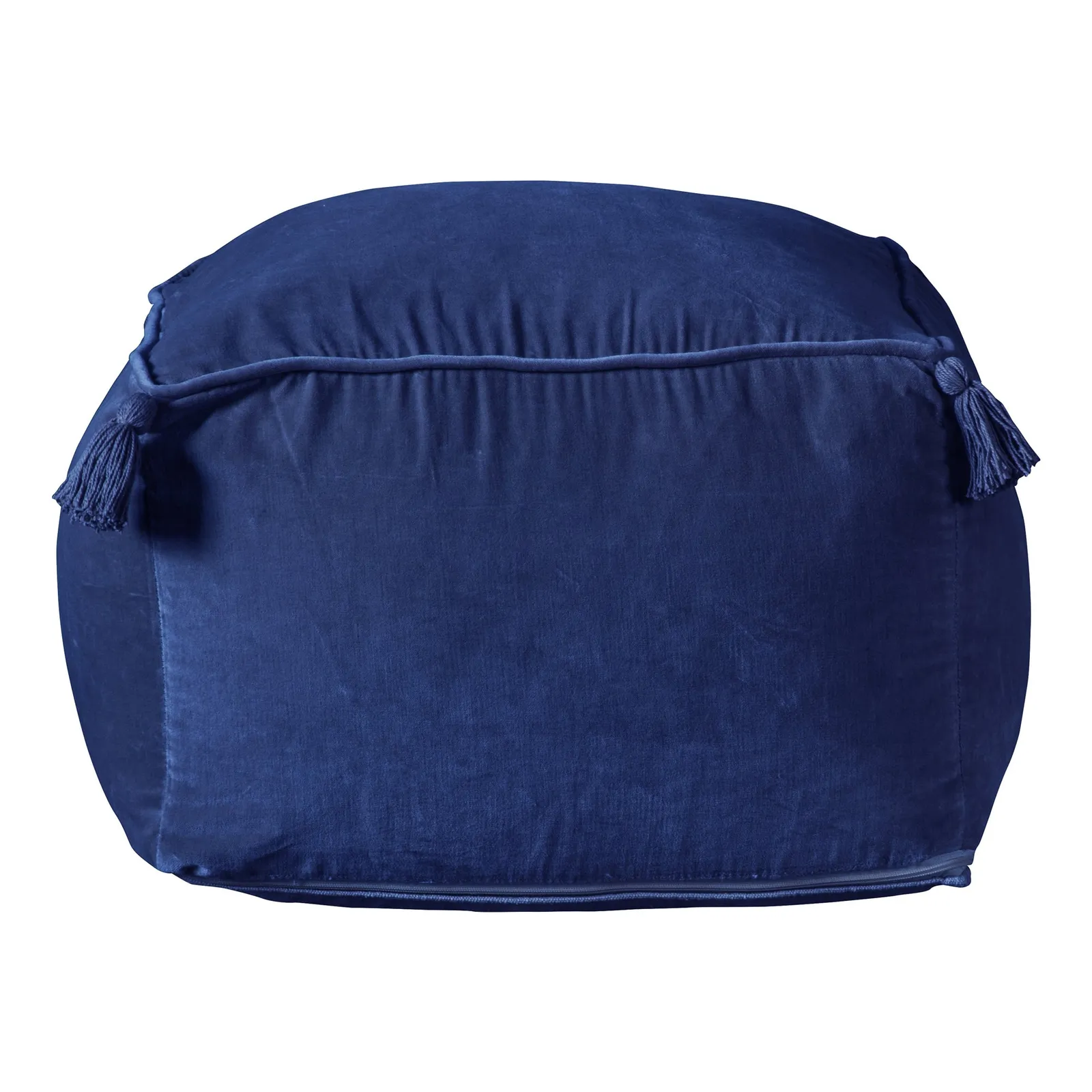 Furlo Teak Velvet Pouffe Blue