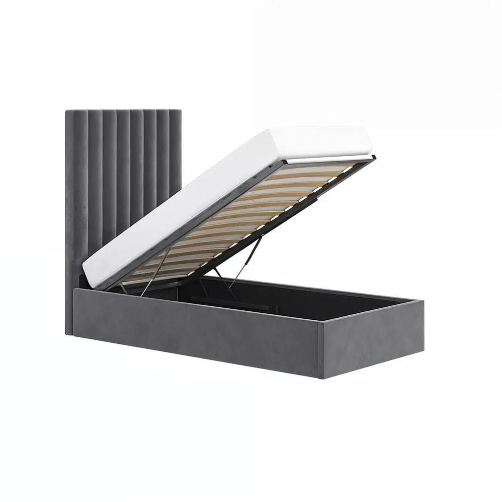 Flair Everley Single Ottoman Bed in Grey 6