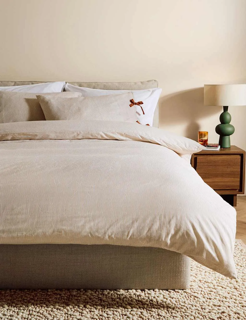 MADE Pure Cotton Ansel Stripe Bedding Set Natural