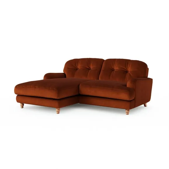 Martha Matte Plush Velvet Corner Chaise Sofa 6