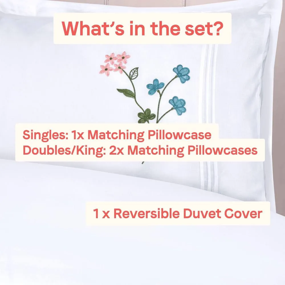 Rapport Home Gardenia Floral Polycotton Duvet Cover Set with Pillowcase 4