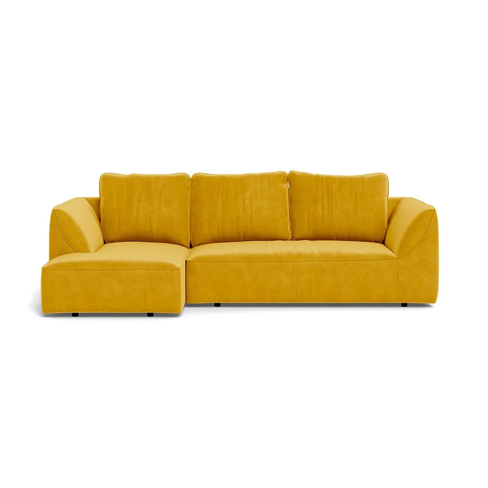 Heal's Morven Left Hand Facing Corner Chaise Sofa Smart Luxe Velvet Canary 1