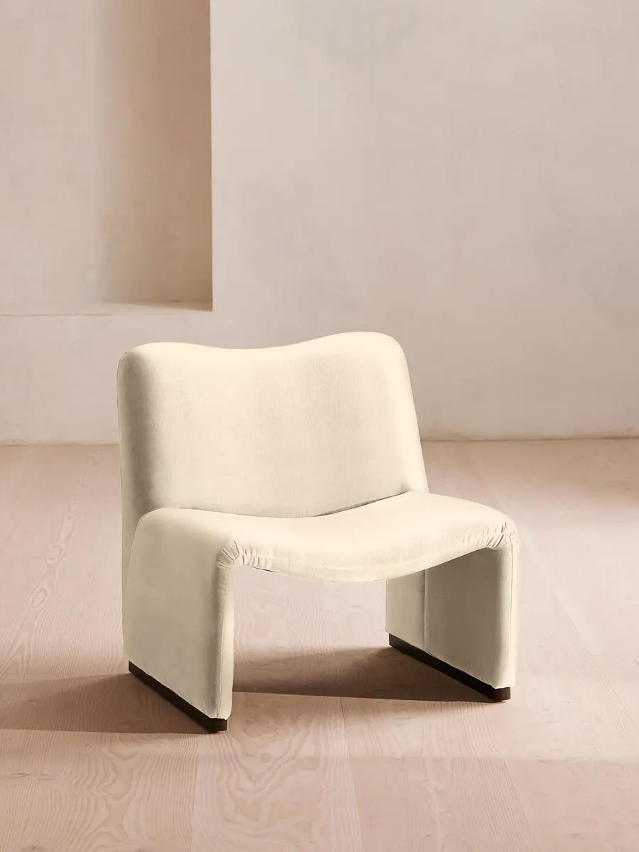 Lovett Armchair, Velvet, Porcelain