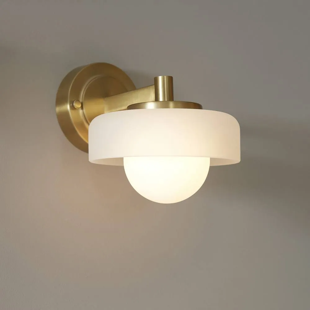 Netlighting Boss Dome Wall Lamp Frosted & Opal Glass G9 in Gold 5