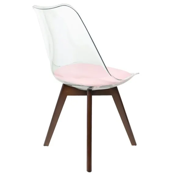Fusion Living Soho Clear Plastic Dining Chair with Squared Legs 5
