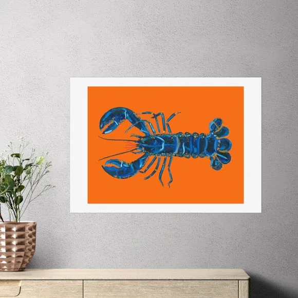 East End Prints Lobster on Orange by Alice Straker 1