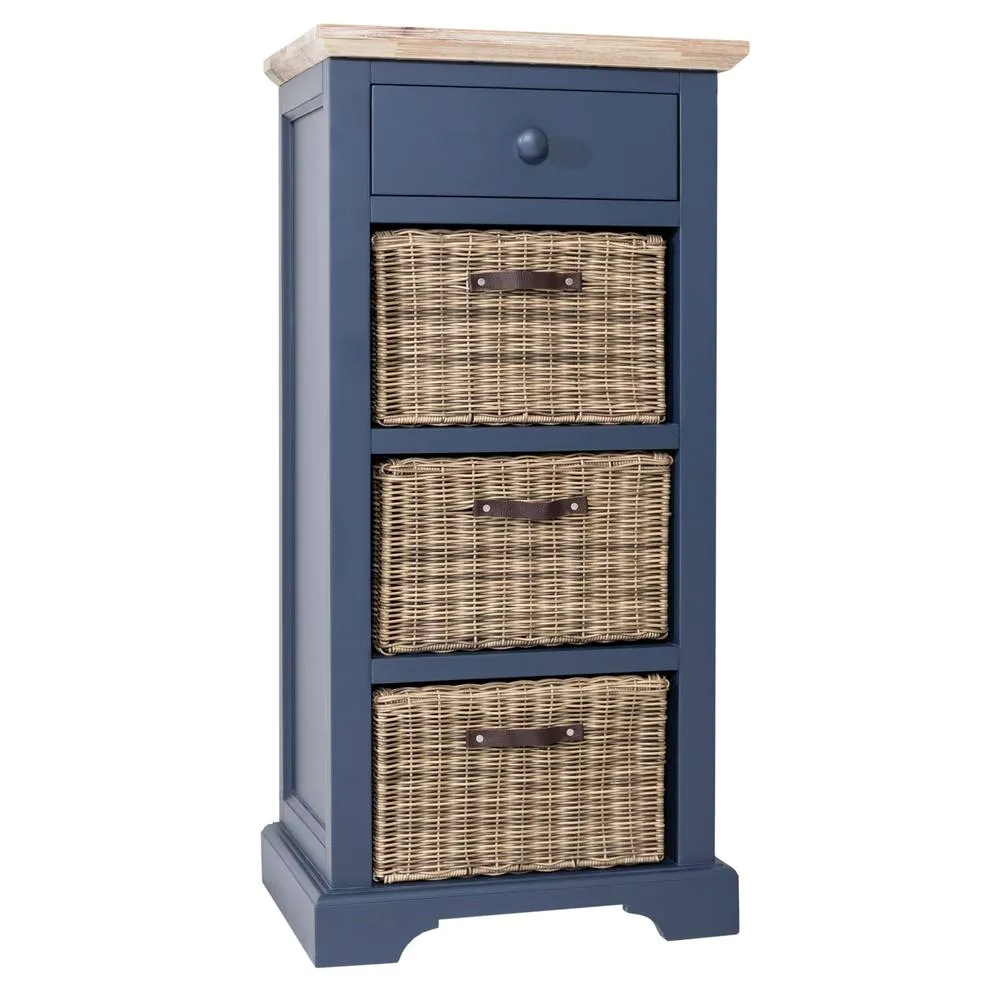 Statement Furniture Florence Tallboy with Drawer & 3 Storage Baskets in Navy 6
