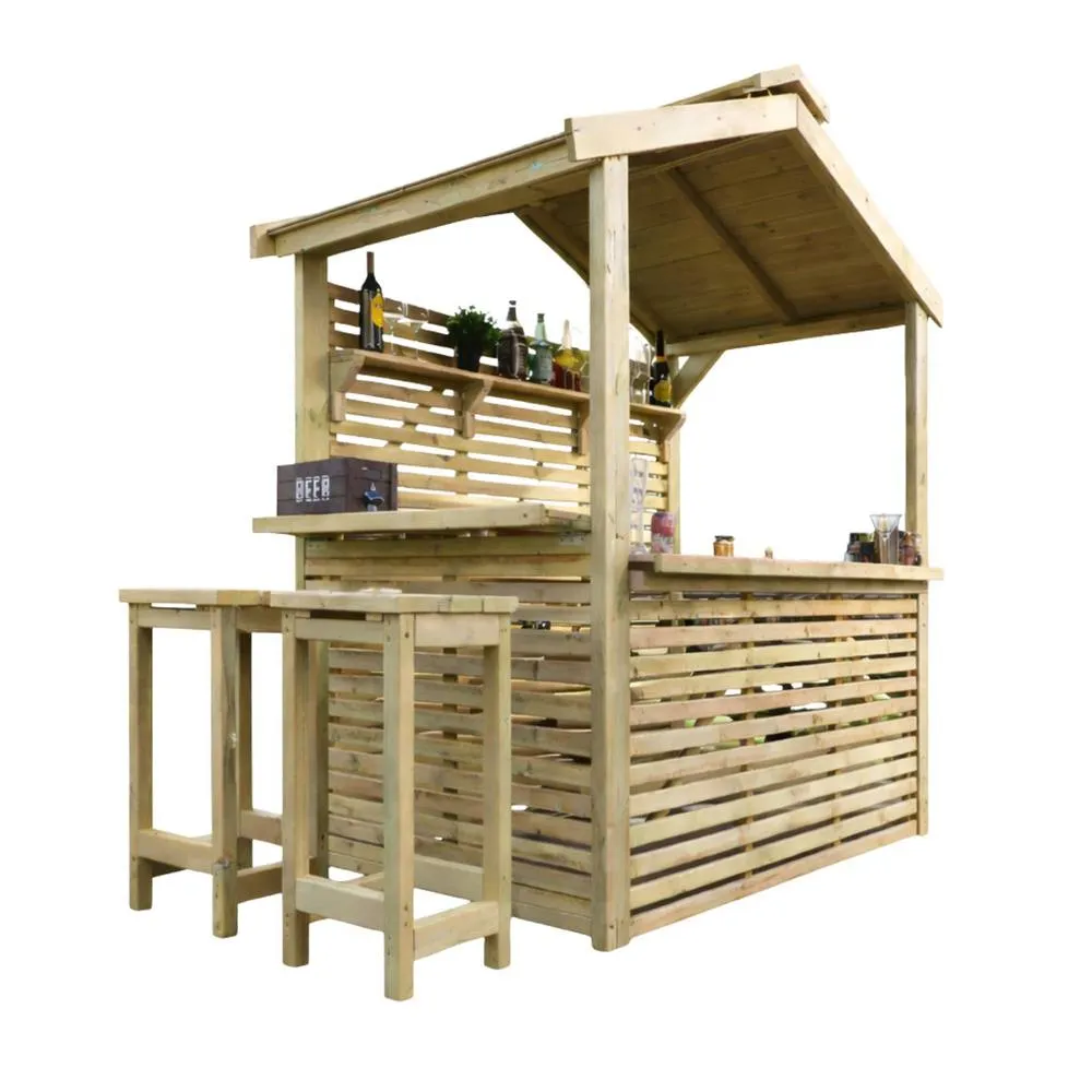 Churnet Valley Garden Furniture Ltd The Buxton Garden Bar - L111.5 X W224 X H233 cm in Light Brown