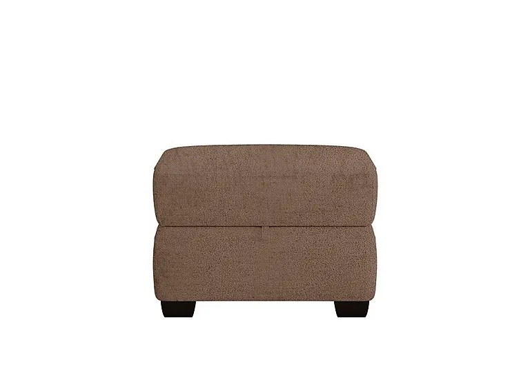 Hollywood Fabric Storage Footstool - Hazelnut