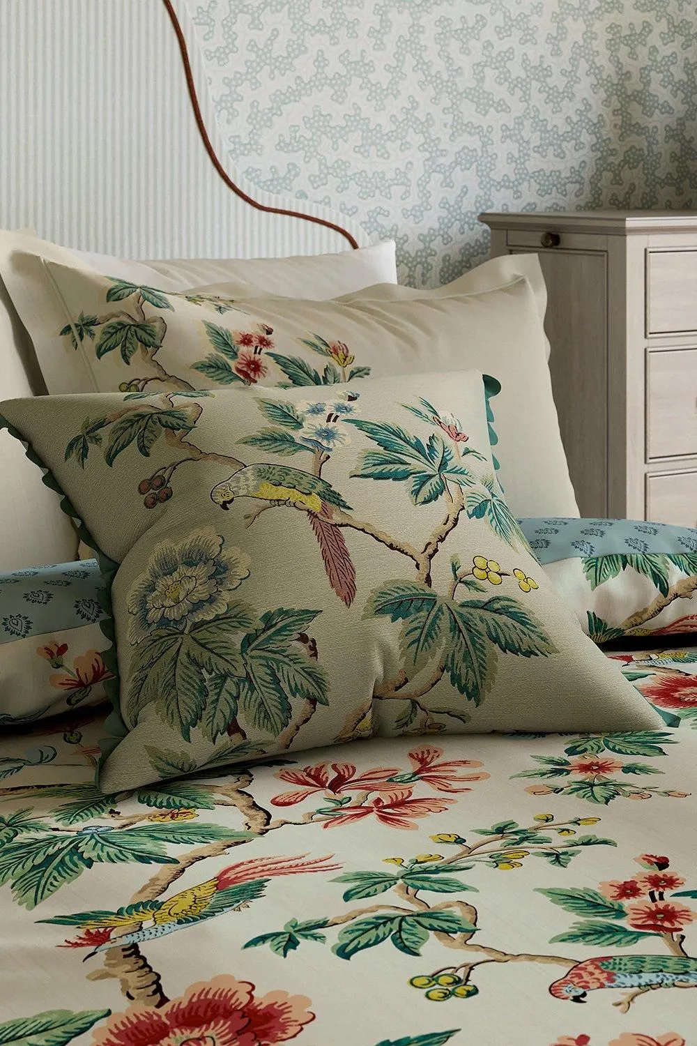 Sanderson 'Lophura' Cotton Cushion 2