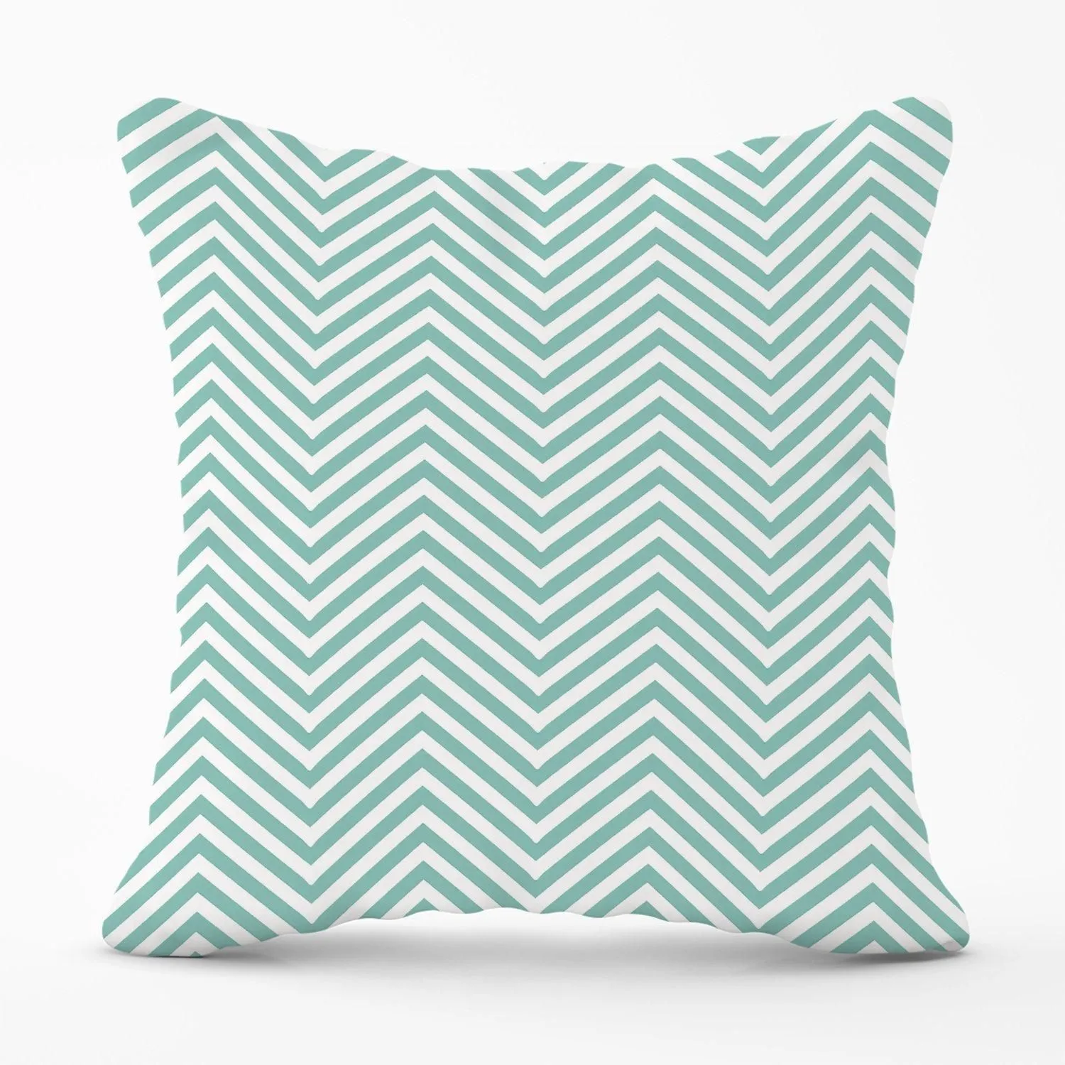 Warren Reed - Designer Geometric Chevron Pattern Outdoor Cushion in Green