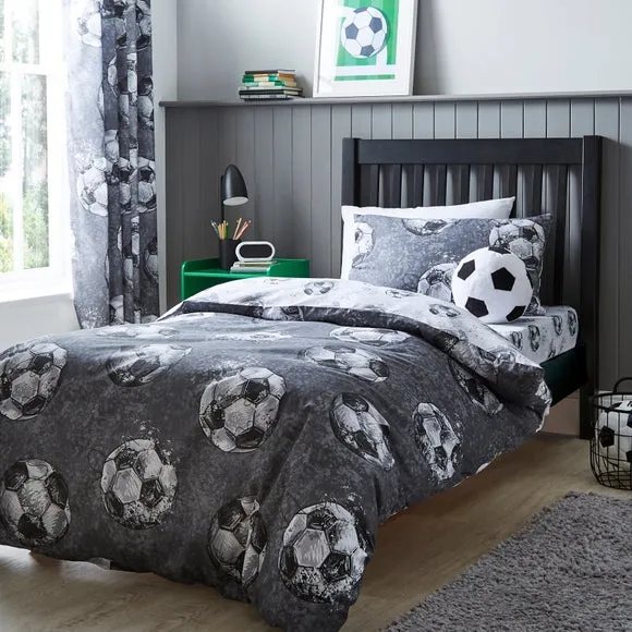 Sketched Football Polycotton Duvet Cover & Pillowcase Set 1