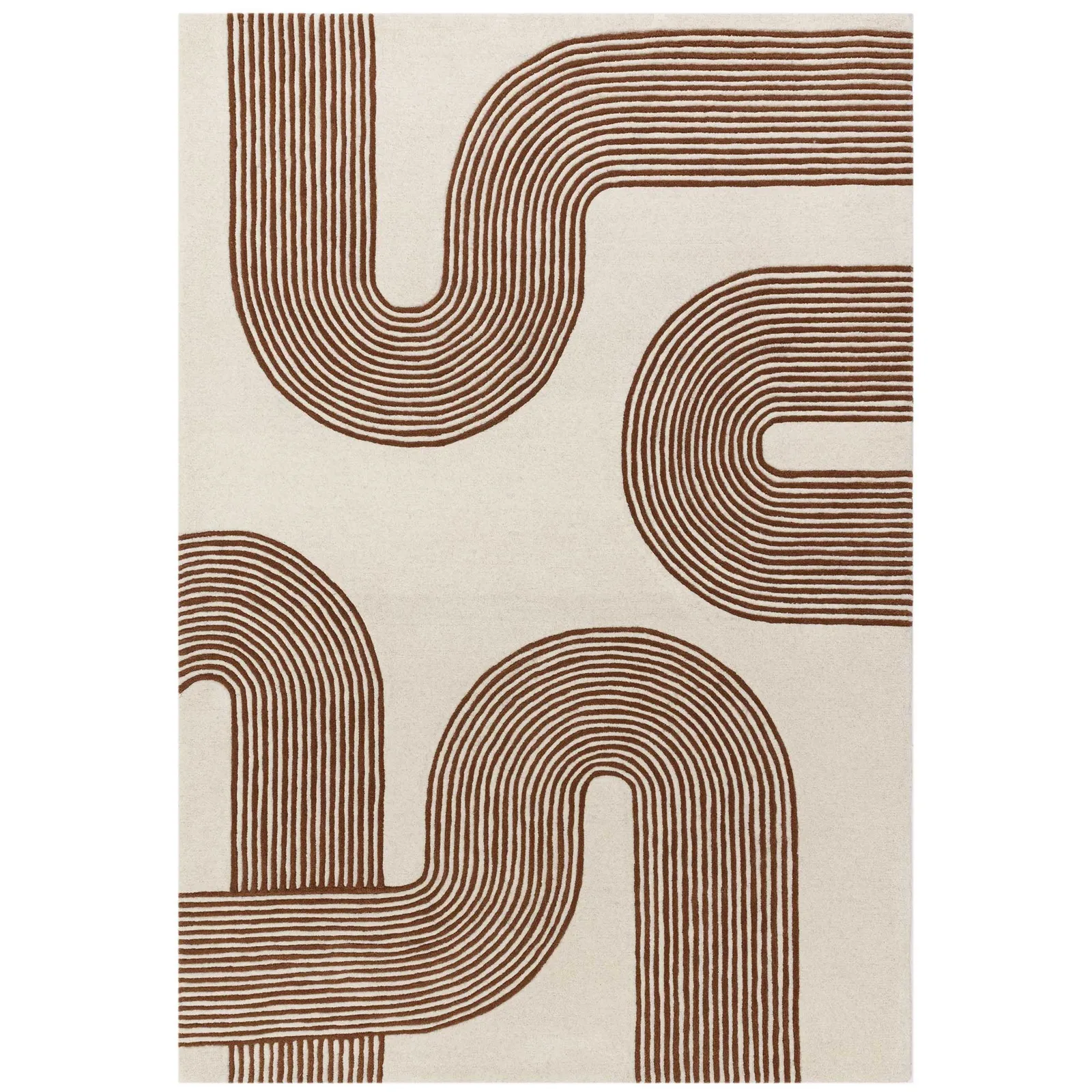 Arch 120X170Cm Rug Terracotta, Square, Brown Wool | Barker & Stonehouse