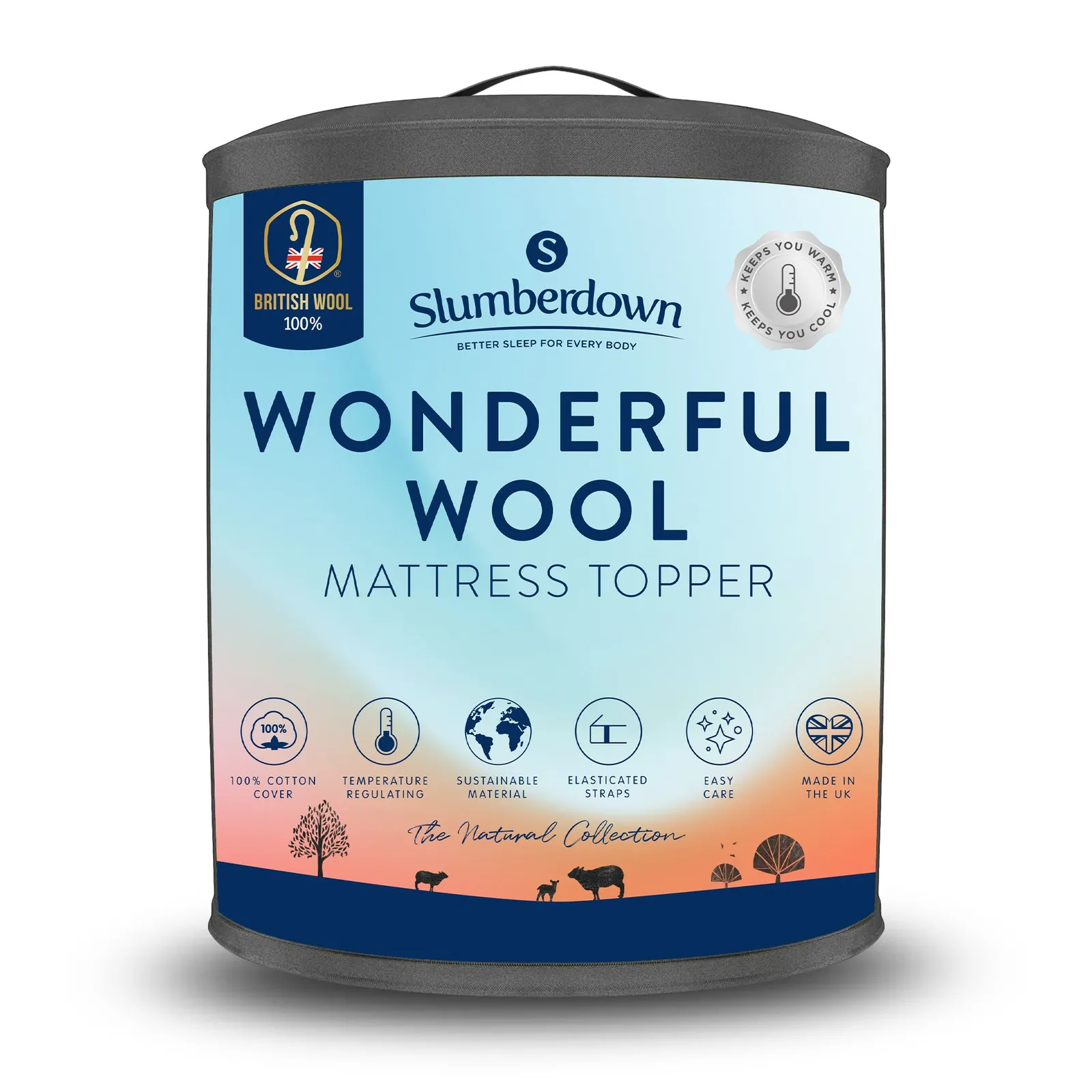 Slumberdown Wonderful Wool Mattress Topper in White