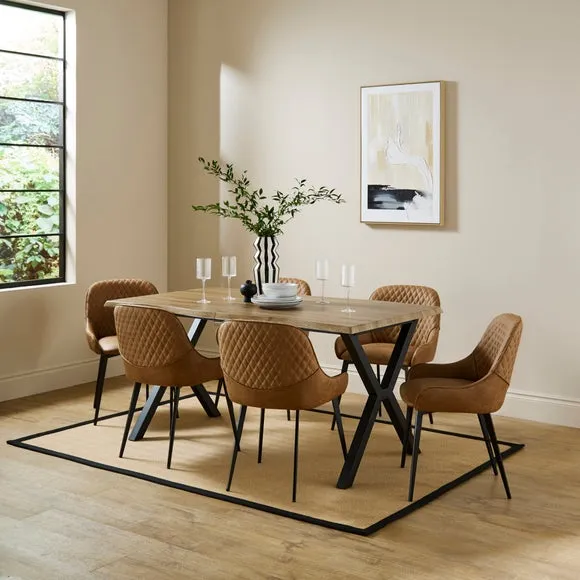 Hudson Set of 2 Dining Chairs, Faux Leather 2