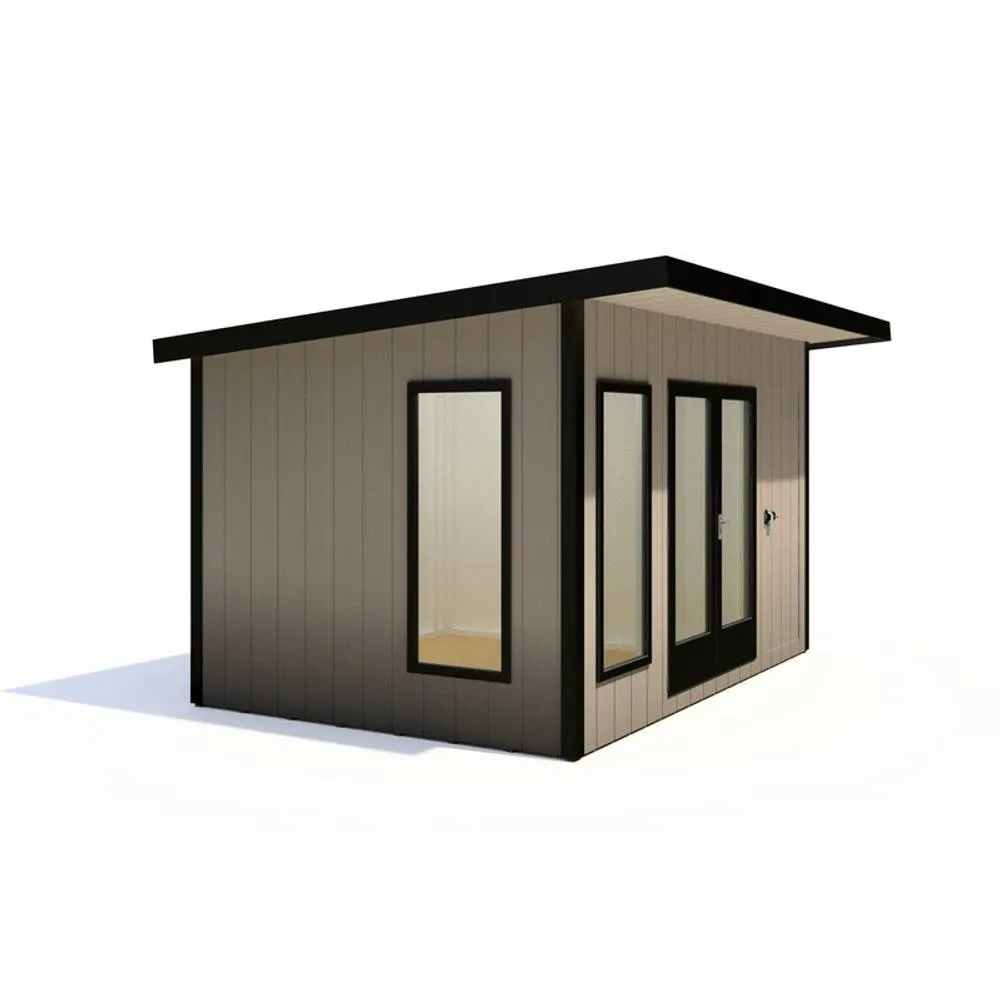 Shires Cali 12x8 ft Pent & Storage Garden Office - L334xW402xH246.1 cm in Light Brown 3