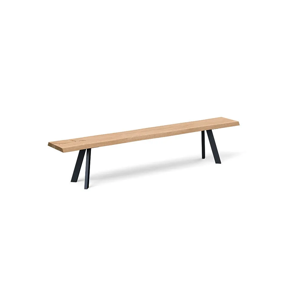Heal's Madrid Bench 220x35cm Blonde Oak Natural Edge Filled 2