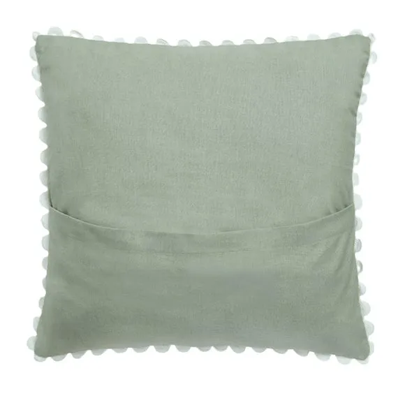 Ric Rac Trim Cotton Square Cushion Cover 4