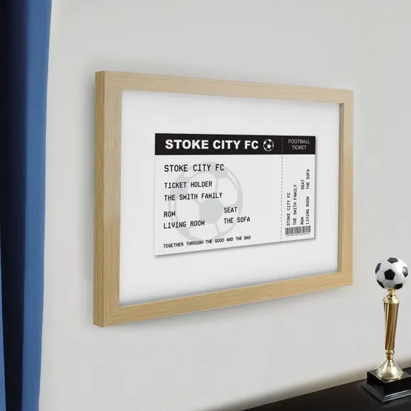 Personalised Football Ticket Poster Frame 2