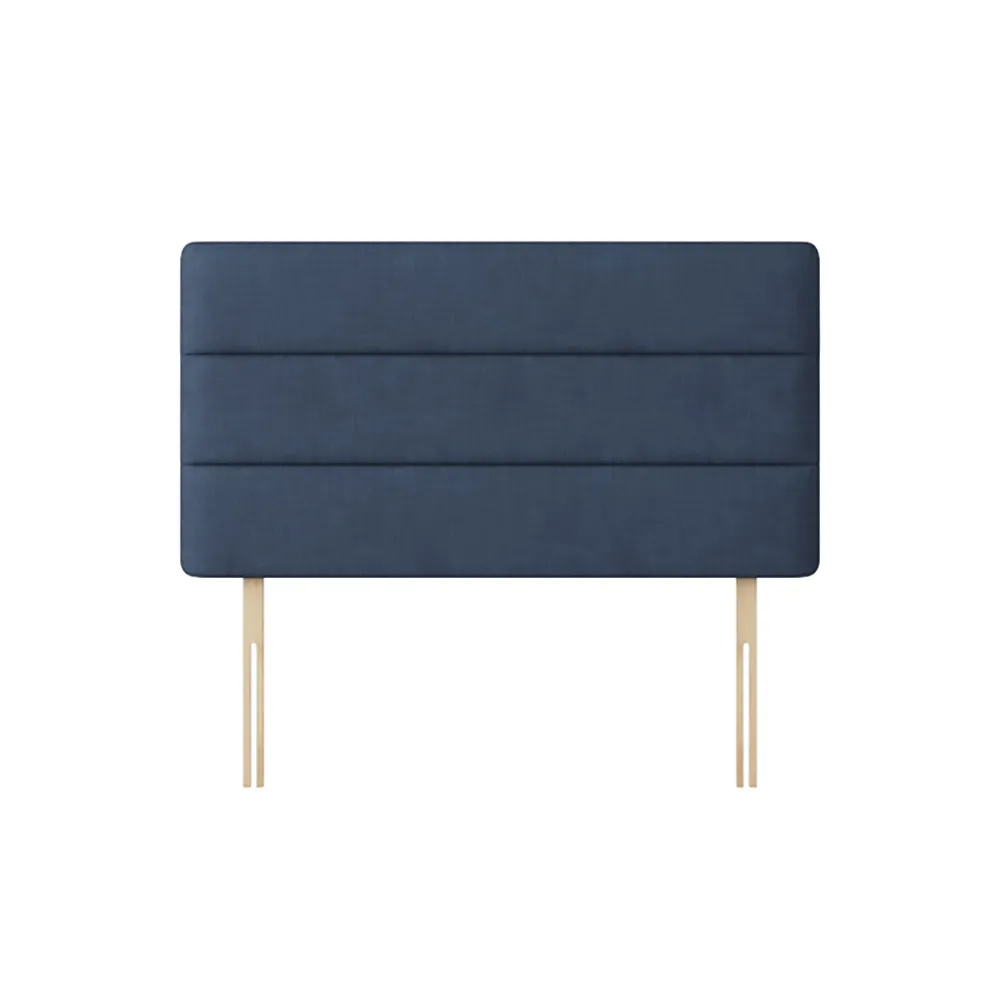 Cornell - Small Single - Lined Headboard - Dark Blue - Fabric - 2ft6 - Happy Beds 1