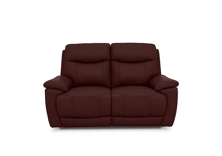 Sloane Leather 2 Seater Power Recliner Sofa with Power Headrests - Ruby