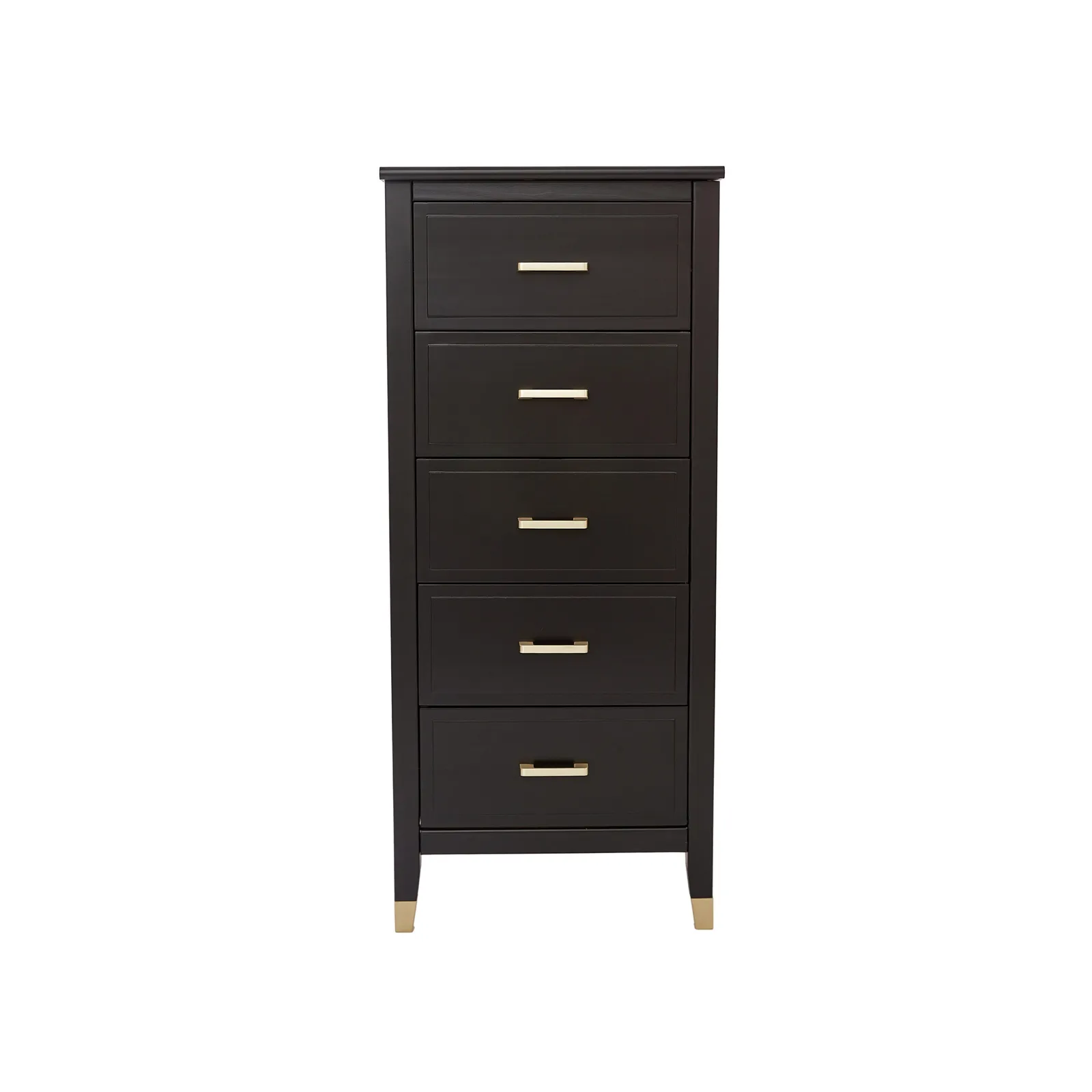 Cabinet Bits Palazzi 5 Drawer Narrow Chest of Drawers in Black 3