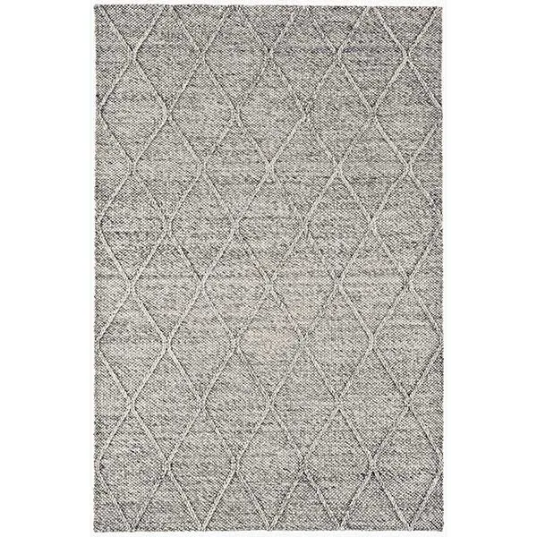 Flori Diamond Hand Woven Rug  Grey Marl