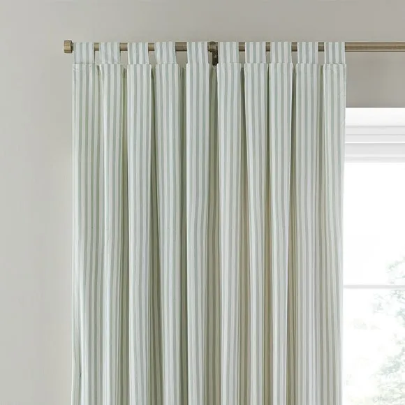 Dawson Stripe 100% Cotton Tab Top Curtains 1