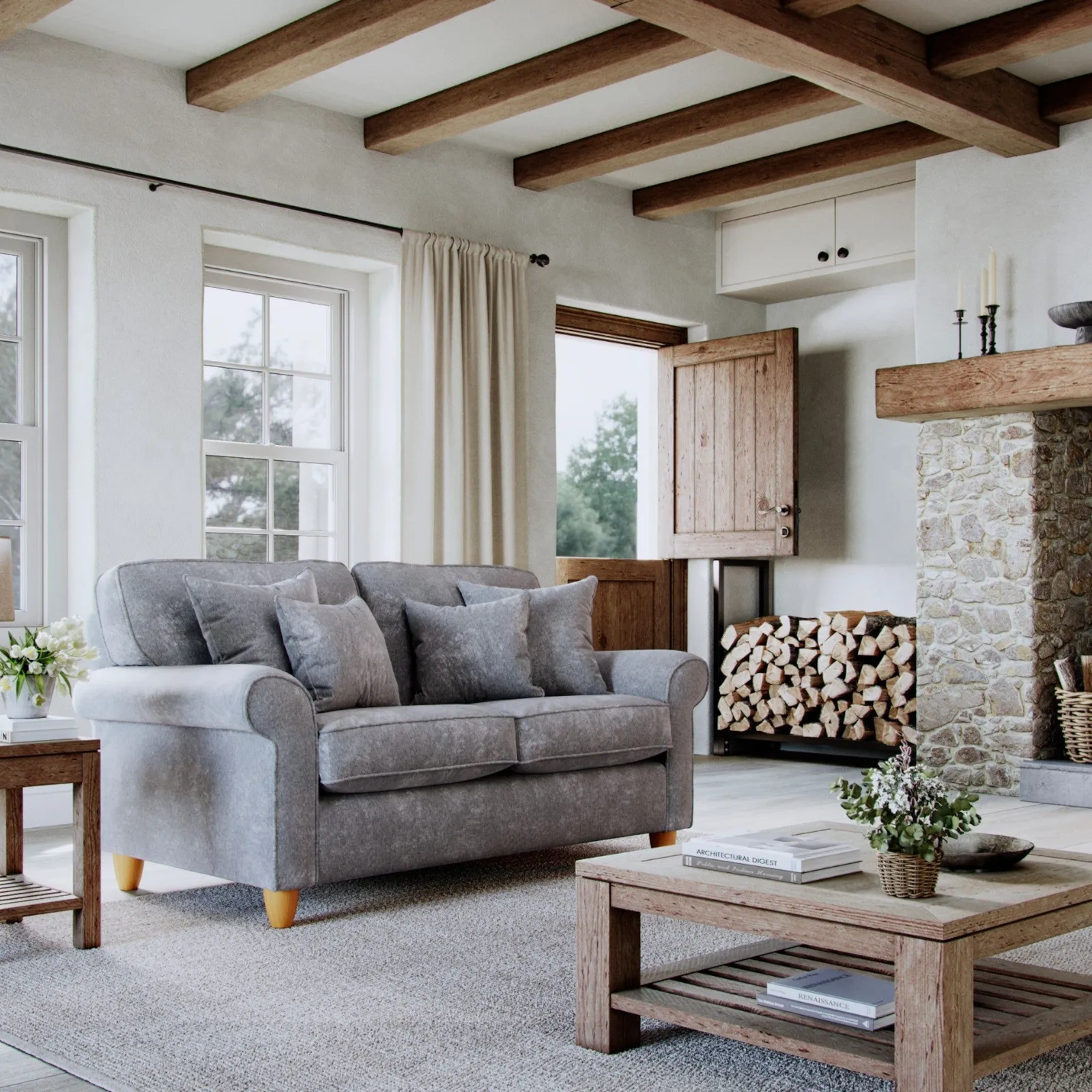 The Great Sofa Company Flora Small Sofa Glory Anthracite in Mid Grey