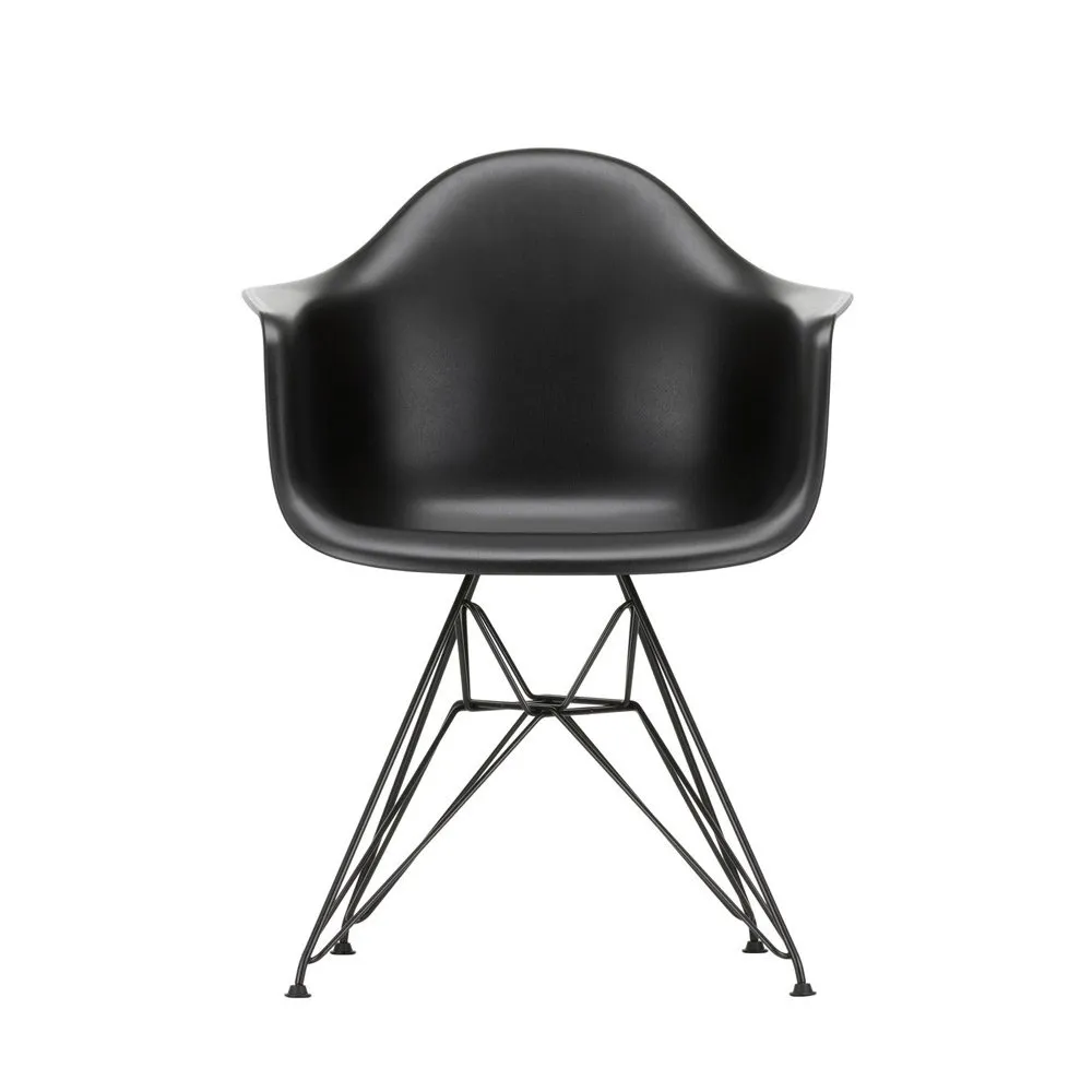 Vitra Eames DAR Armchair New Height Deep Black Basic Dark Powder Base 1