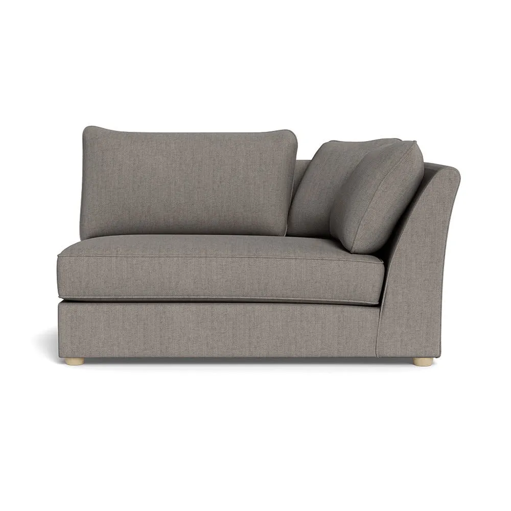 Heal's Tailor Large Curved Right Hand Facing Corner Unit Broad Weave Pebble Natural Feet