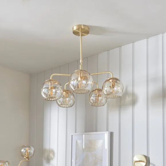 Vogue Arkoma Glass 5 Light Chandelier 2