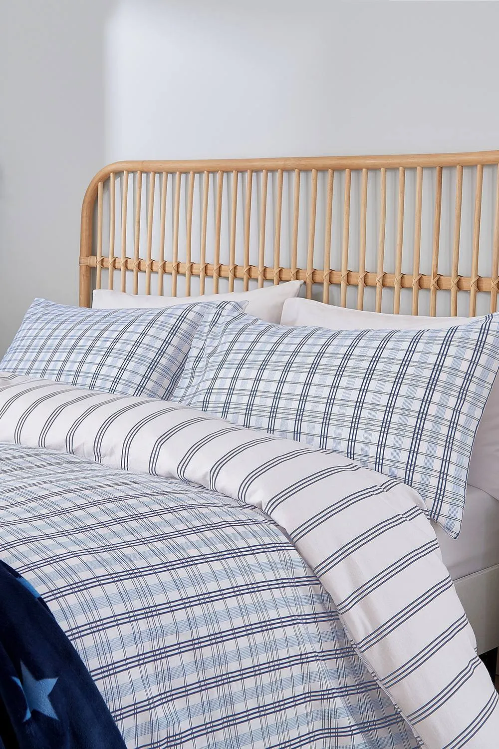 Helena Springfield 'Jones Check' Brushed Cotton Duvet Cover Set in Navy 2
