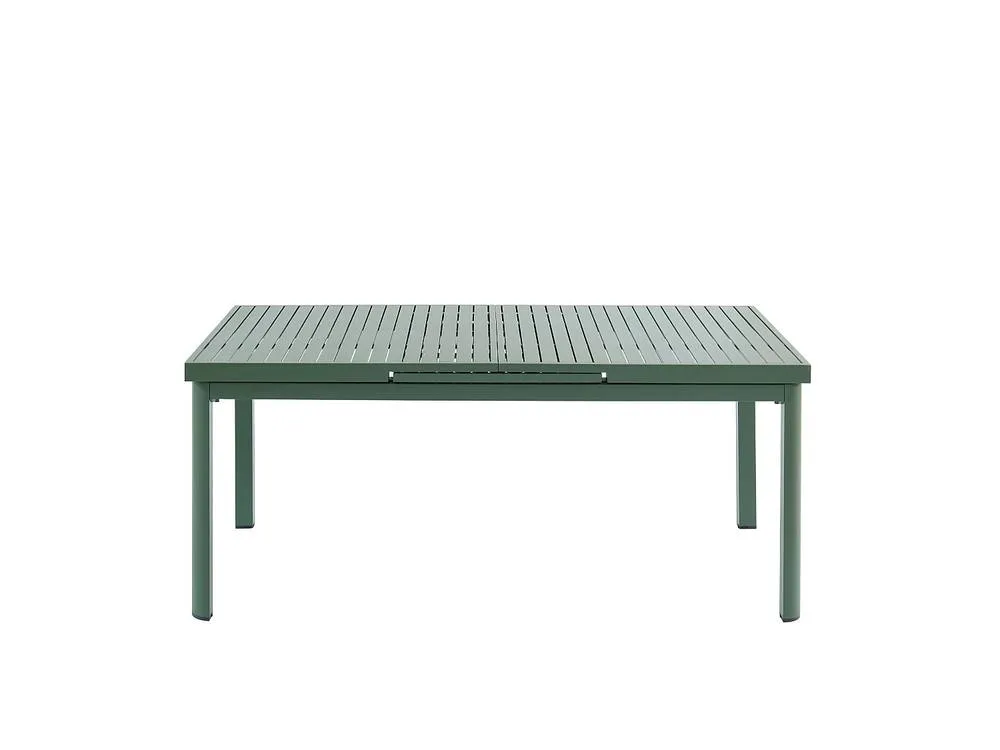 Vente-unique Aluminium Garden Dining Room : One Extendable Table 180/240Cm & 8 in Green 6