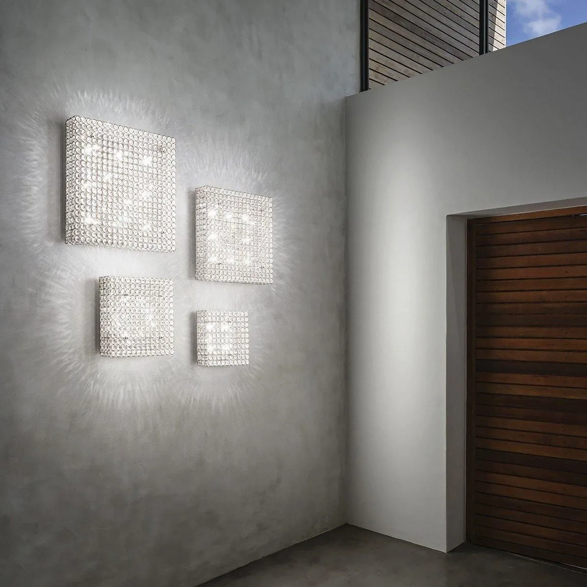 Netlighting Admiral 8 Light Indoor Square Large Flush Light Chrome G9 in Grey 2