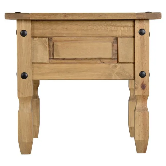 Corona 1 Drawer Lamp Table, Pine 5