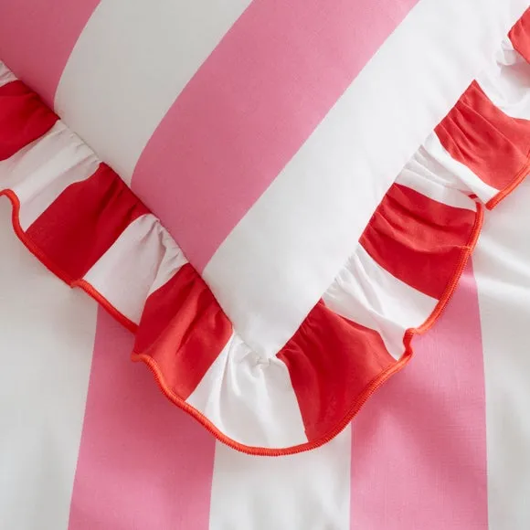 Emmy Frilled Stripe 100% Cotton Standard Pillowcase Pair 4
