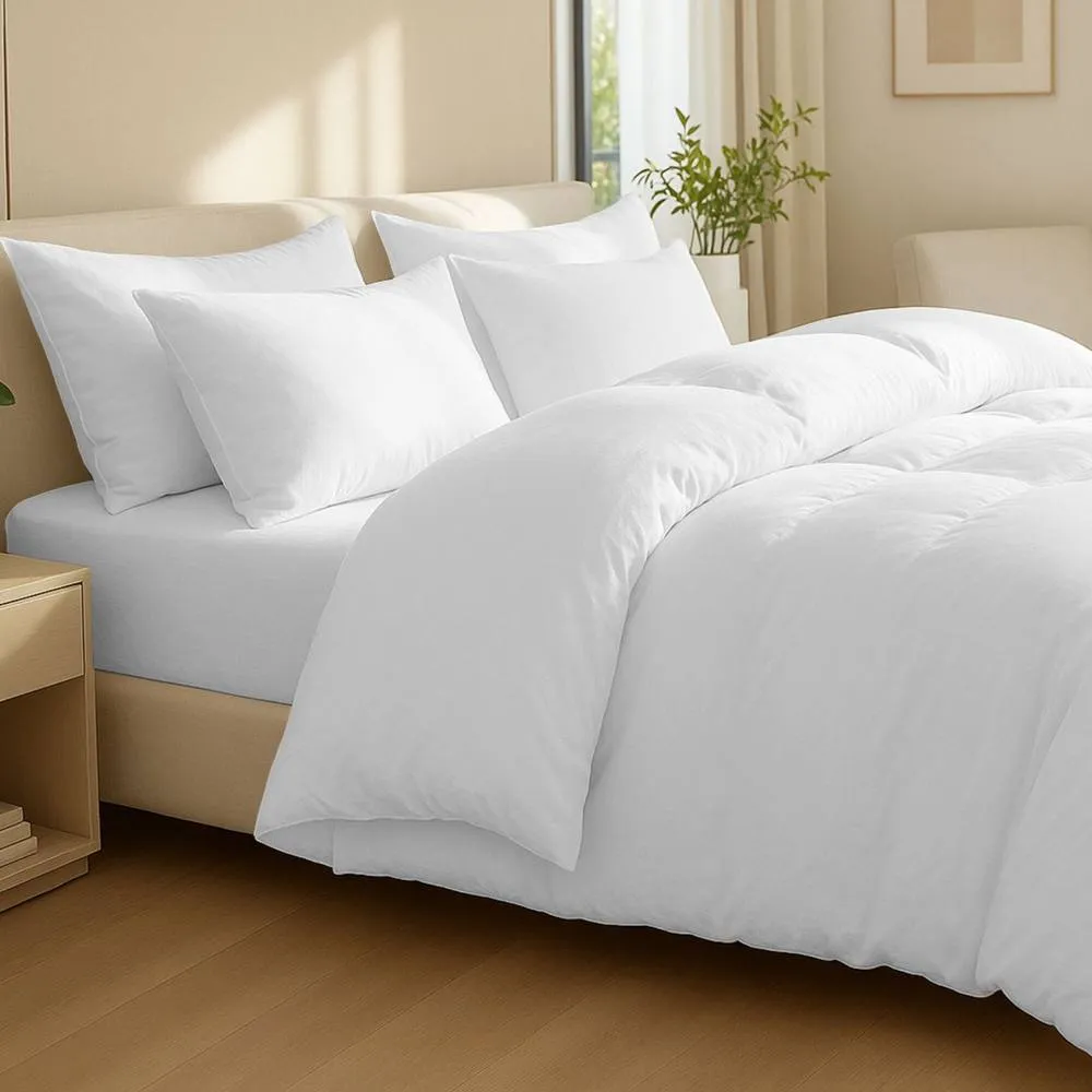 Grace 100% Egptian Cotton Duvet Cover Set with Matching Pillowcases in White