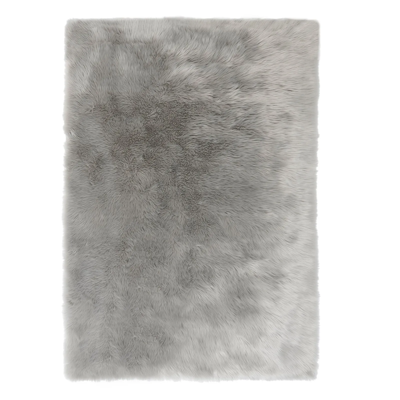 Faux Fur Grey Sheepskin Rug Grey