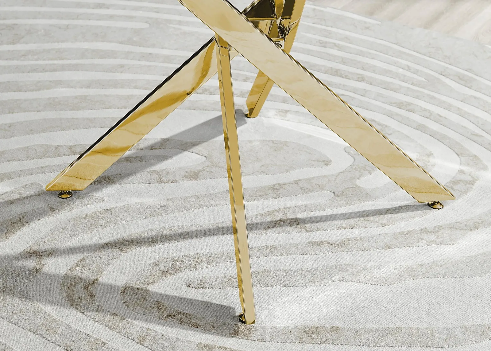 FurnitureboxUK Novara 120cm Round 6-Seater Dining Table With Gold Chrome Legs in White 6