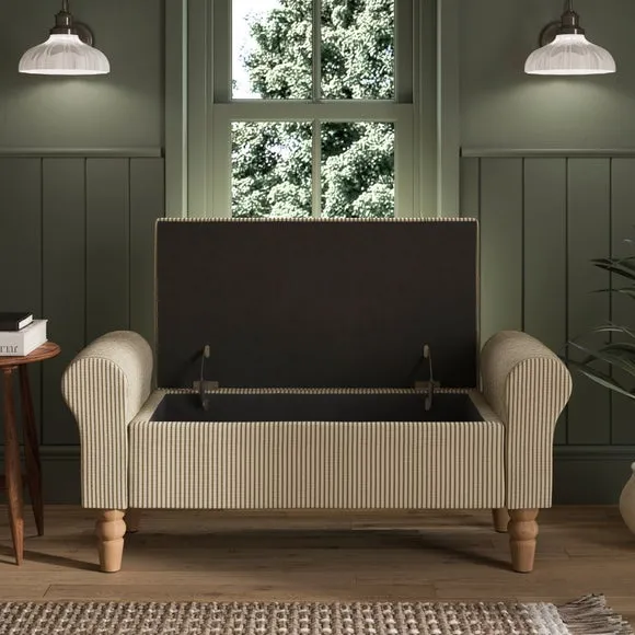Lilian Tiny Stripe Storage Window Seat 2