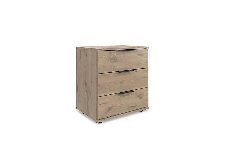 Antoni 3 Drawer Nordic Oak Bedside Cabinet