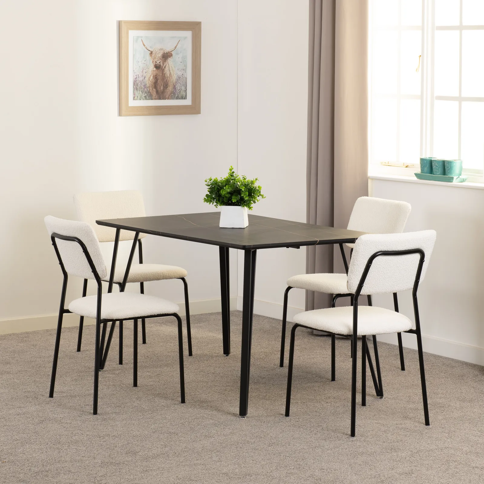Seconique Marlow & Sheldon Dining Set in Ivory 1