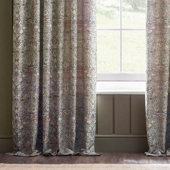 Morris & Co. Strawberry Thief Jacquard Pencil Pleat Curtains 4